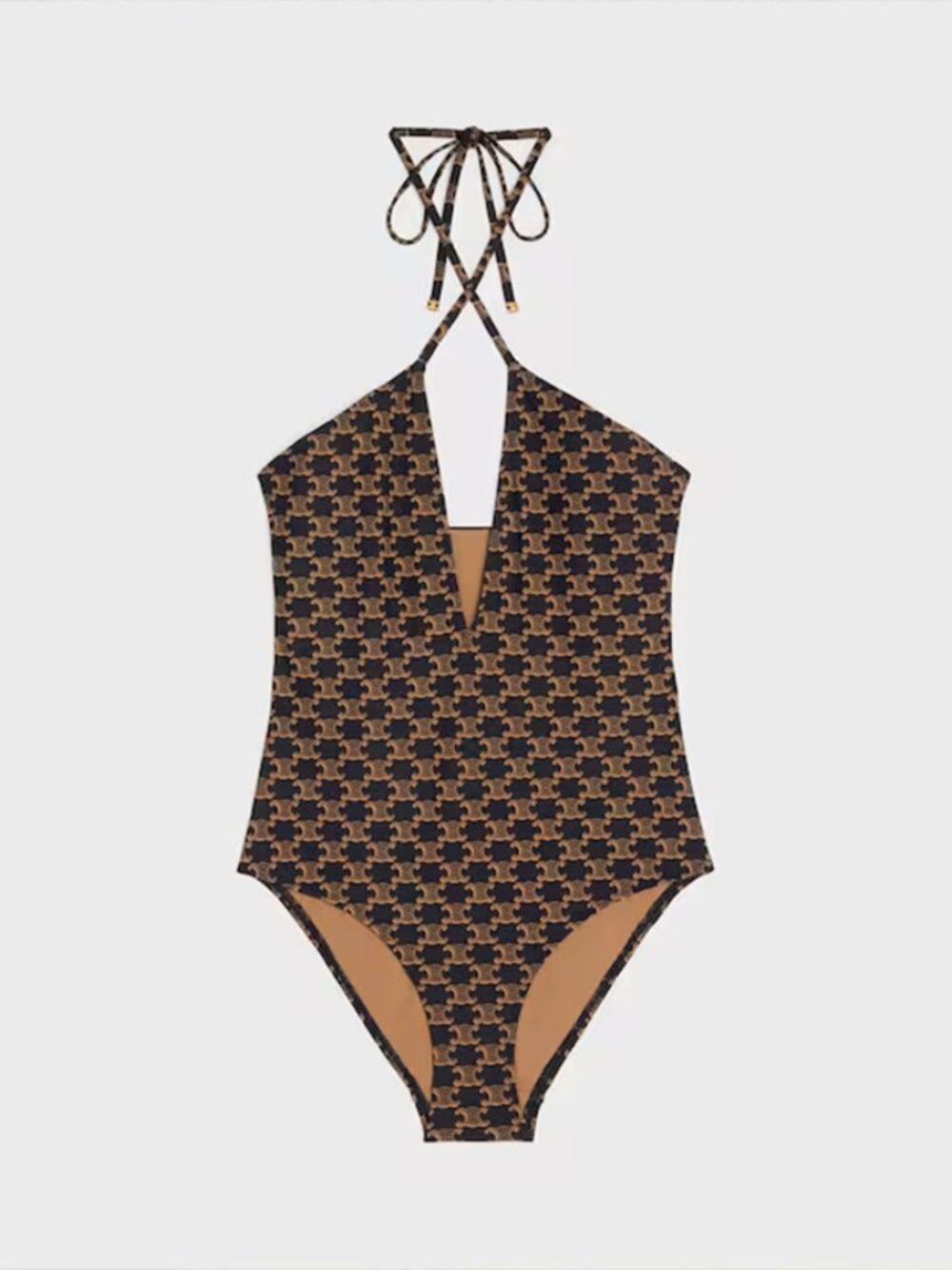 CELINE Triomphe Monogram One-Piece Swimsuit – Size FR 38 – Made in France – NWT